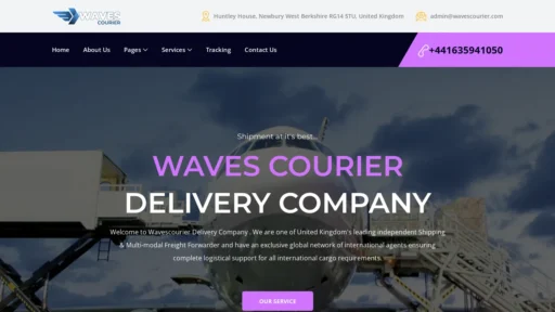 Scam Website Screenshot Wavescourier.com