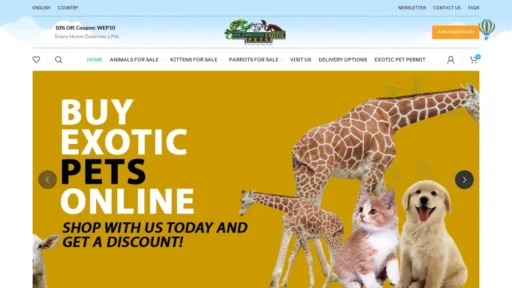 Scam Website Screenshot Wildwoodexoticpets.com