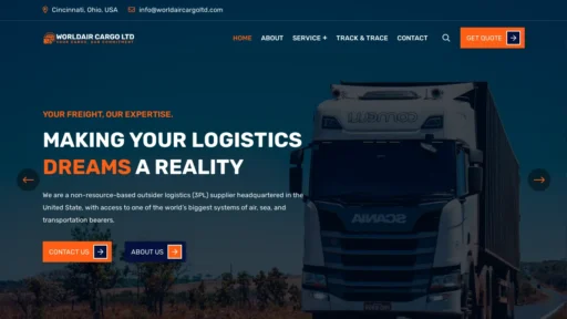 Scam Website Screenshot Worldaircargoltd.com