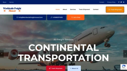Scam Website Screenshot Worldwidefreightmover.com