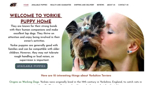 Scam Website Screenshot Zoeyyorkiepuppies.com