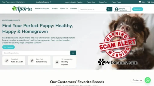 Scam Website: Home - Aporia Kennels