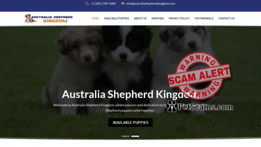 Scam Website: Home | Australia Shepherd Kingdom