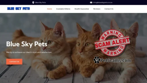Scam Website: Blue Sky Pets