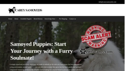 Scam Website: Carey Samoyeds