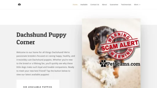 Scam Website: Home Of Dachshunds |