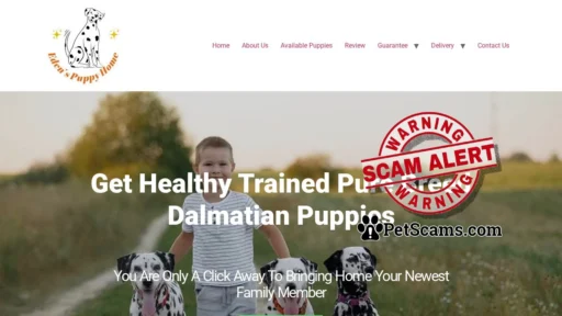 Scam Website: Eden's Puppy Home