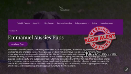 Scam Website: Emmanuel Aussie Puppies – Pups for sale