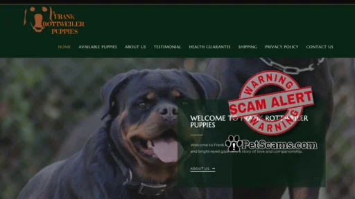 Scam Website: FRANK ROTTWEILER PUPPIES