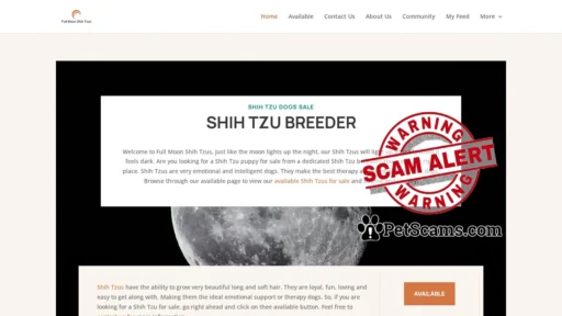 Scam Website: Shih Tzu Dogs For Sale, Potty & Crate Trained - $750