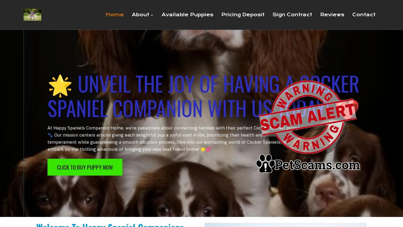 is happyspanielcompanions – happyspanielcompanions legit? screenshot