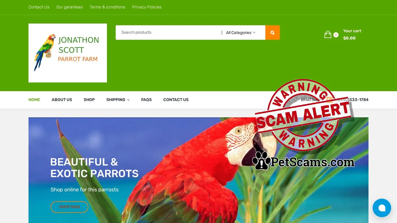 is JONATHON SCOTT PARROT FARM legit? screenshot