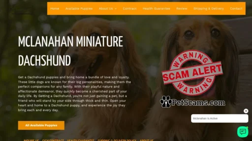 Scam Website: Mclanahan Miniature Dachshund – buy Dachshund Puppies online