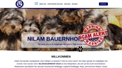 Scam Website: NILAM BAUERNHOF HAUS – Welpen zu verkaufen