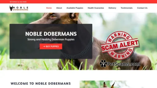 Scam Website: NOBLE DOBERMANS – BUY HEALTHY DOBERMANS