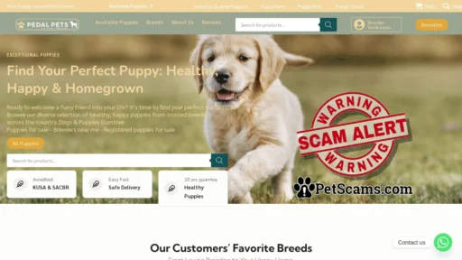 Scam Website: Home - Pedal Professional Pet Breeders