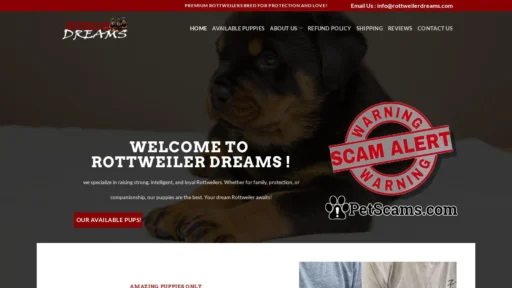 Scam Website: Rottweiler Dreams – Rottweiler Puppies Home