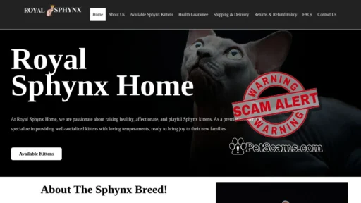 Scam Website: Royal Sphynx Home – Buy Sphynx Kittens Online