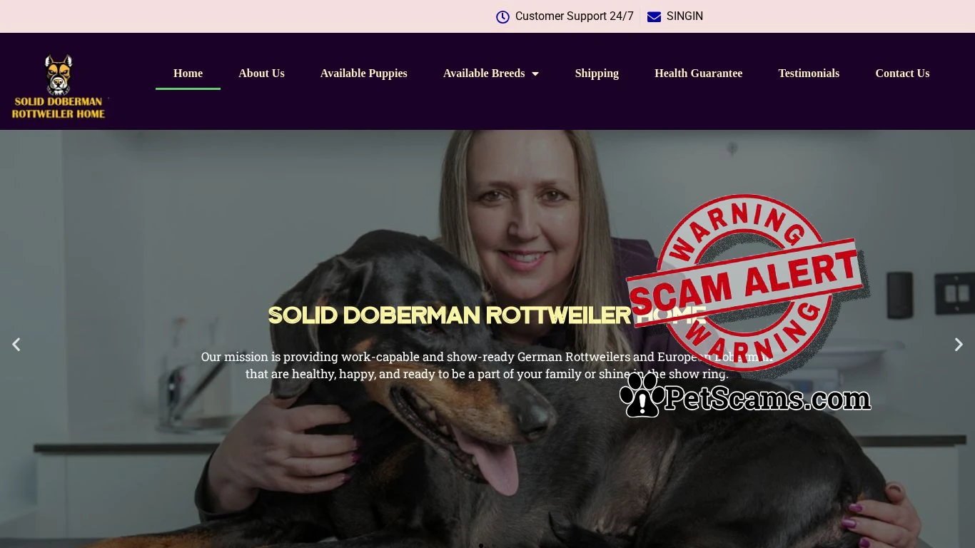 is SOLID DOBERMAN ROTTWEILER HOME legit? screenshot