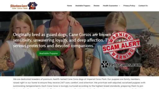 Scam Website: statesiancanecorsohome.com