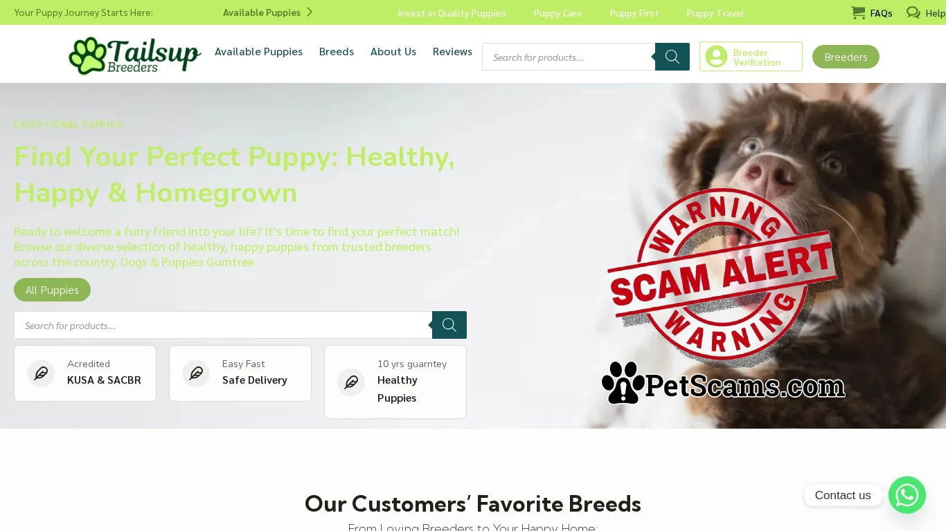 is Home - TailsUp Breeders legit? screenshot
