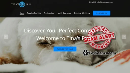 Scam Website: Tina's Pups