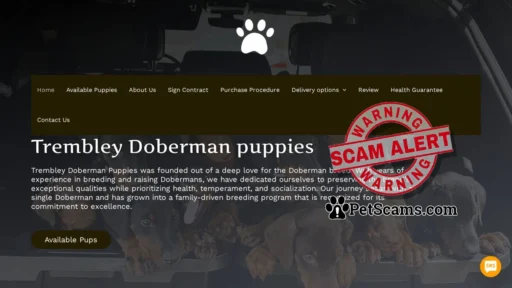 Scam Website: Trembley Doberman Puppies – Pups for sale