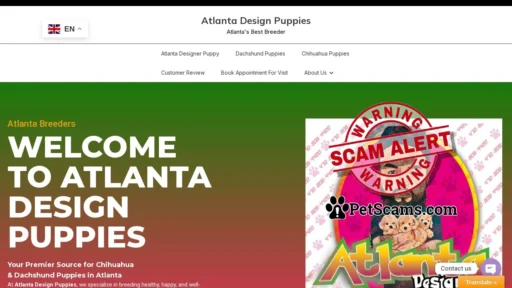 Scam Website: Atlanta Design Puppies – Atlanta's Best Breeder