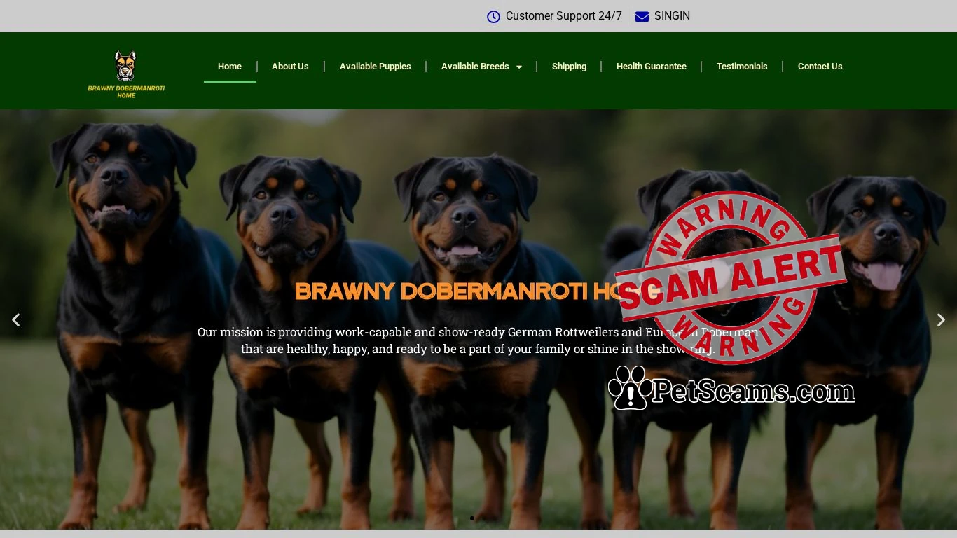 Scam Website: BRAWNY DOBERMANROTI HOME