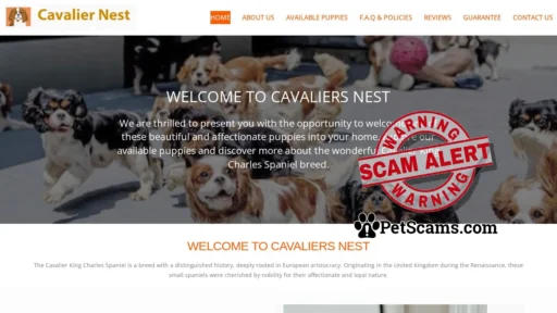 Scam Website: Cavalier Nest – Cavalier Nest family