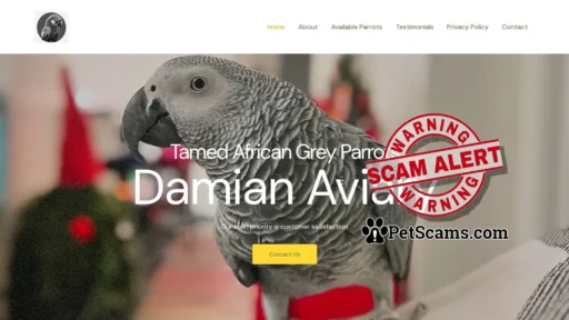 Scam Website: Damian Aviary