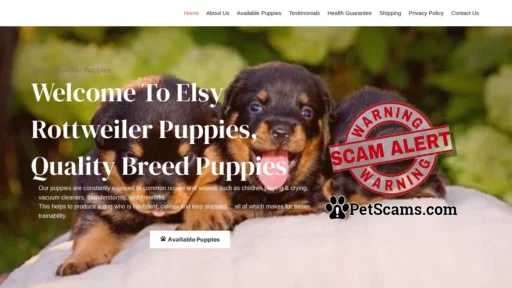 Scam Website: Elsy Rottweiler Puppies