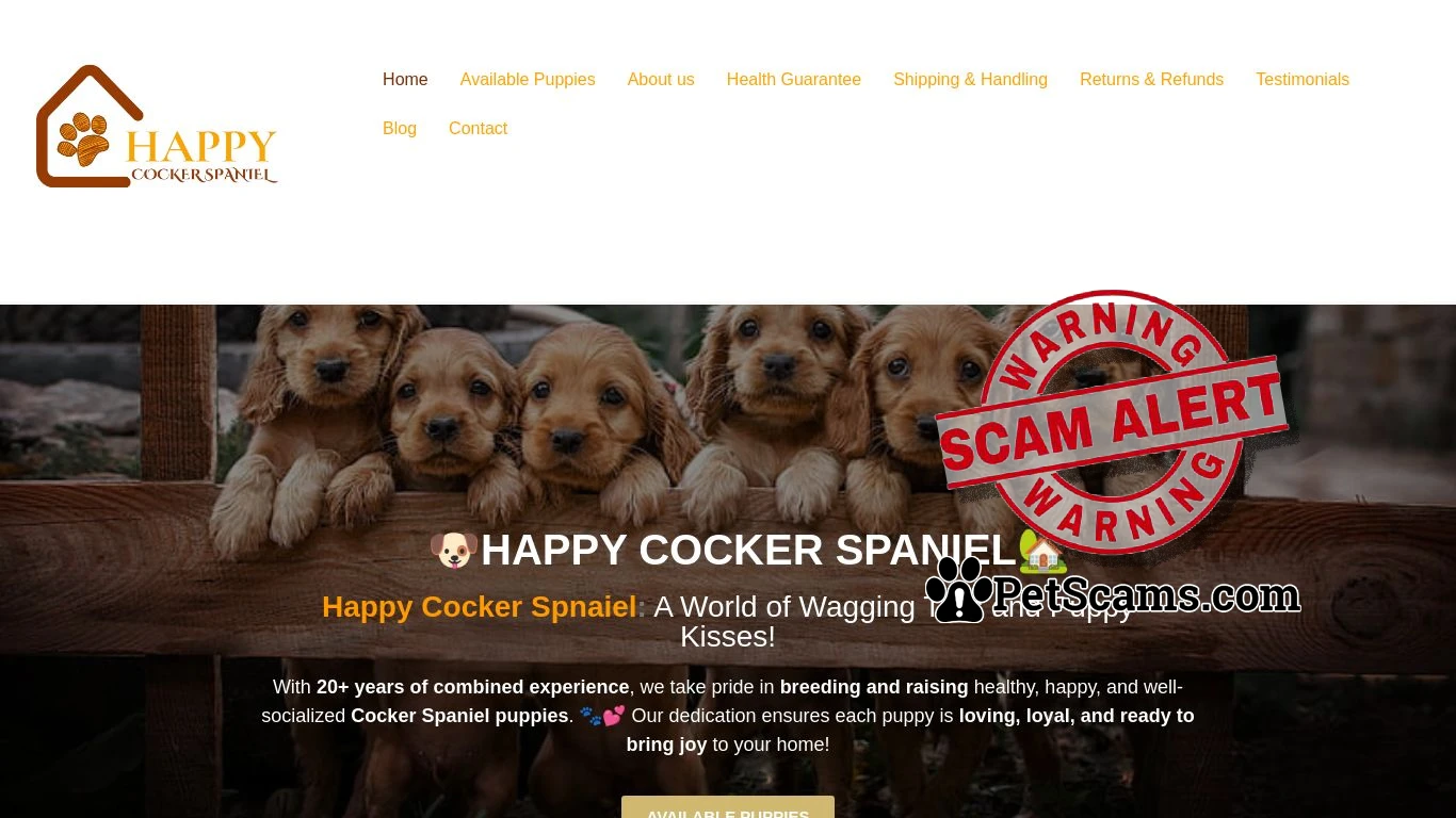 is Happy Cocker Spaniel – From Our Home to Yours, with Love. legit? screenshot