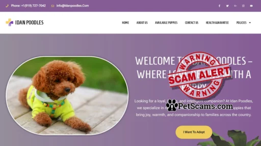 Scam Website: idanpoodles.com