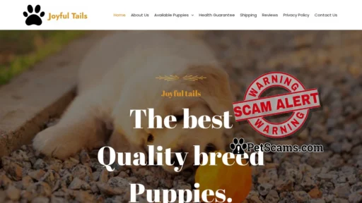 Scam Website: Joyful Tails