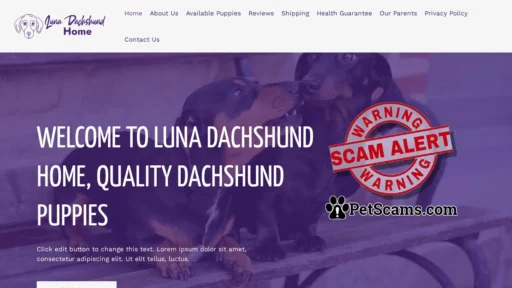 Scam Website: Luna Dachshund Home