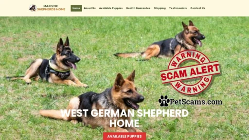Scam Website: Home | Majestic Shepherds Home
