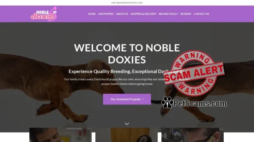 Scam Website: Noble Doxies – Buy mini dachshund puppies in Australia