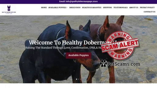 Scam Website: Quality AKC Doberman Pug & Husky Pups Home – Cute Doberman Pug & Husky Puppies For Sale