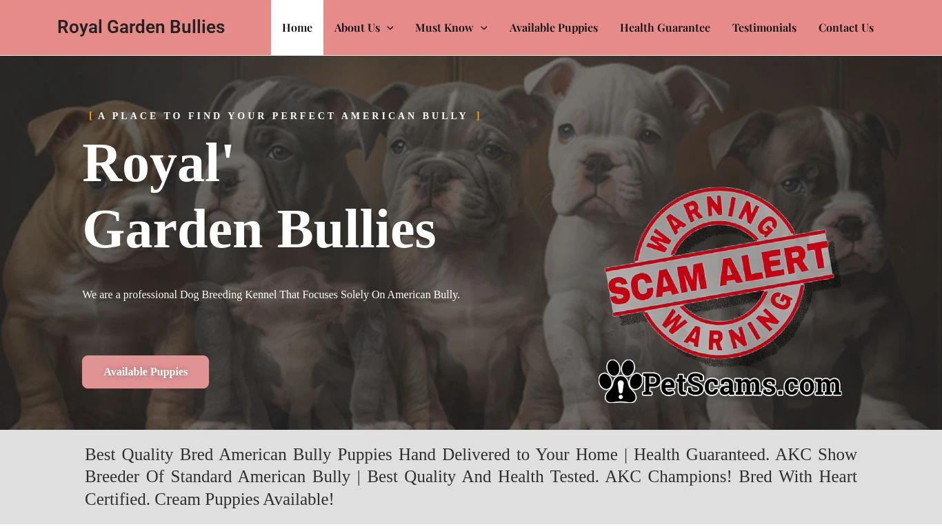 is Royal Garden Bullies – Buy Bulldogs Online legit? screenshot
