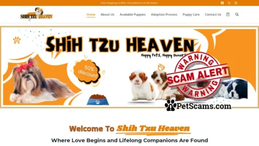 Scam Website: Home - Shih Tzu Heaven