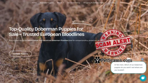 Scam Website: Toms Doberman Kennel
