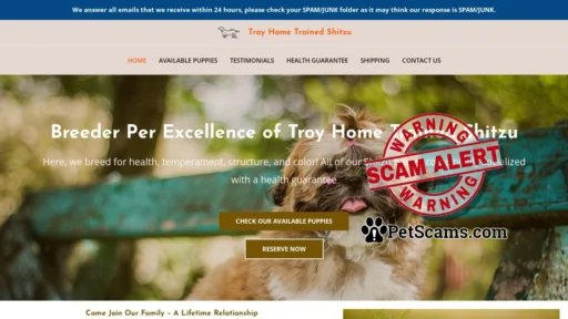Scam Website: Troy Home Trained Shitzu – Shitzu Puppies For Sale