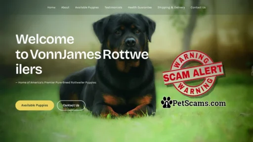 Scam Website: VonnJames Rottweilers