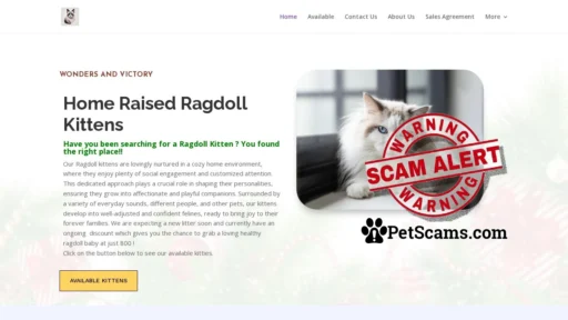 Scam Website: Wonders and Victory |