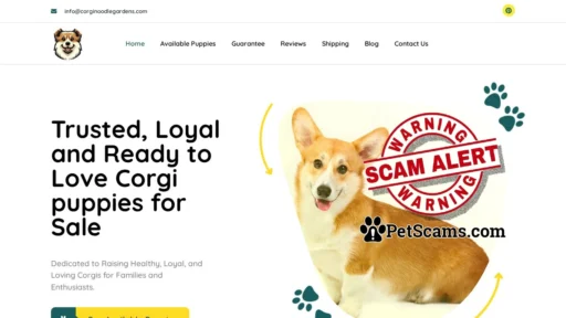 Scam Website: Home – CORGI NOODLE GARDENS