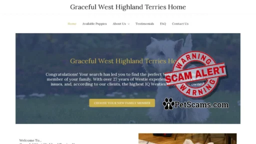 Scam Website: Graceful West Highland Terries Home – Graceful West Highland Terries Home