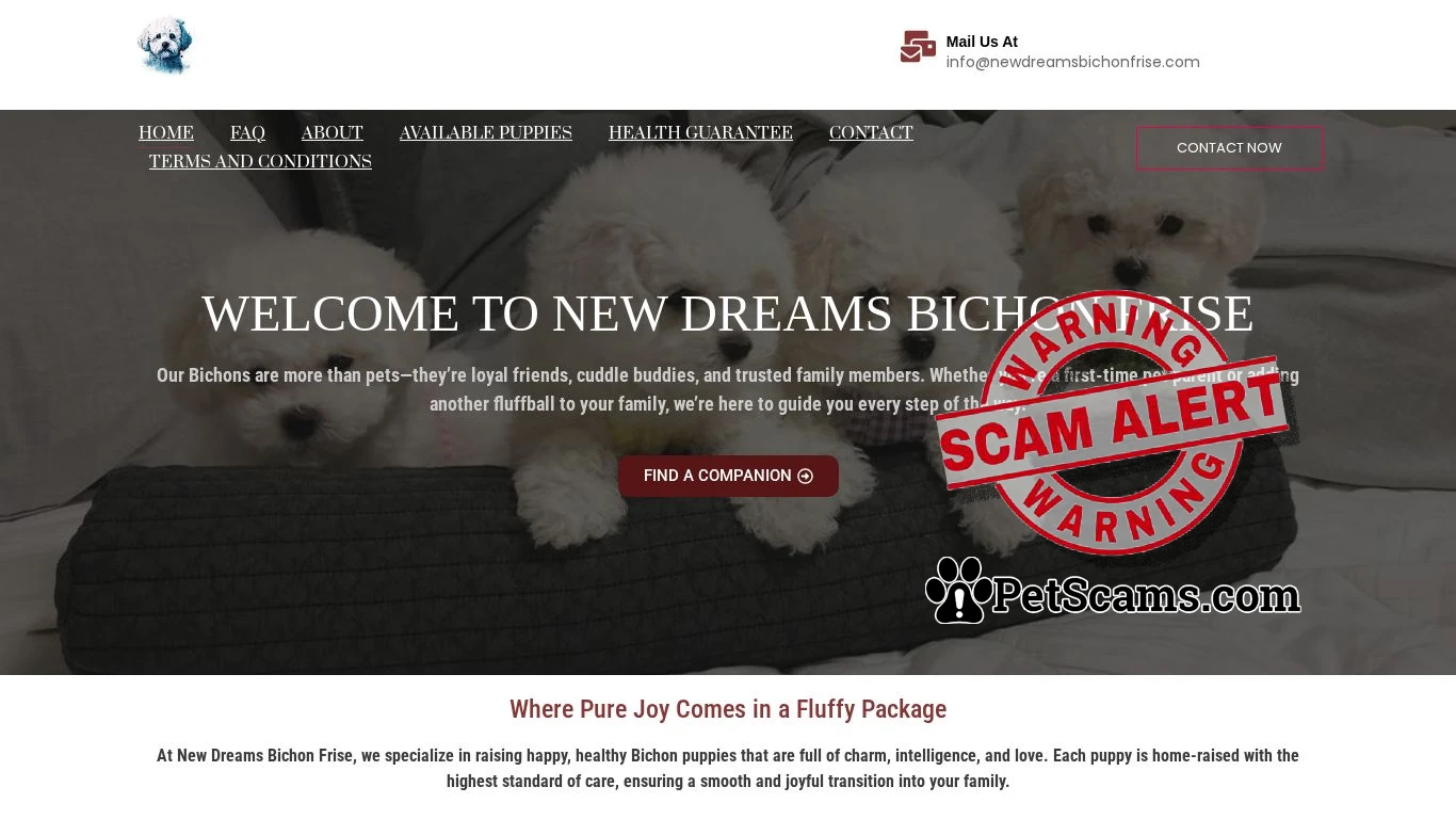 is newdreamsbichonfrise legit? screenshot