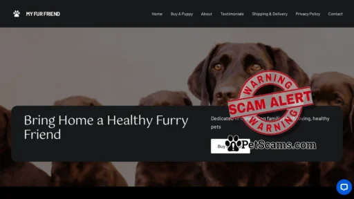 Scam Website: Home - My Fur Friend