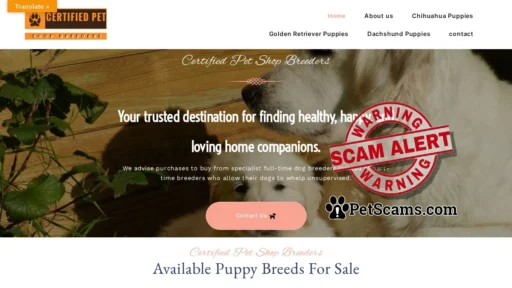 Scam Website: Premium – Certified Breeder